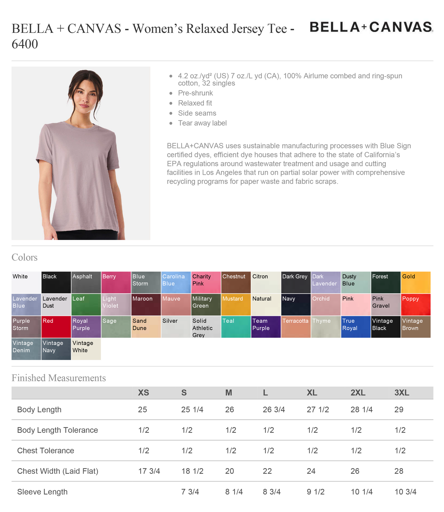 Women’s Bella Canvas Tee - 6400 for POD